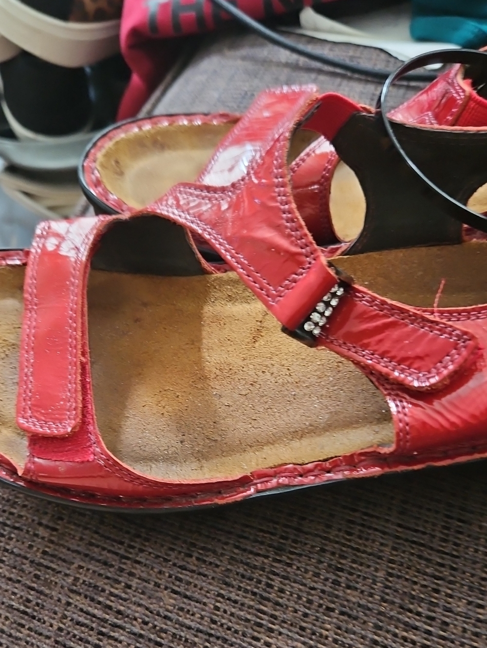 Naot Red Leather Sandals Size 37